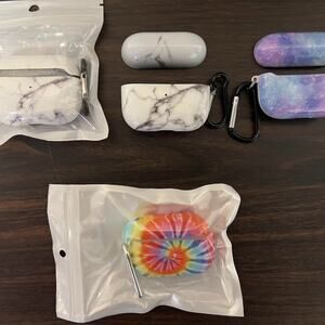 Lot of 4 Airpods Pro Cases - Tie Dye - Black & White Marble - Space Galaxy